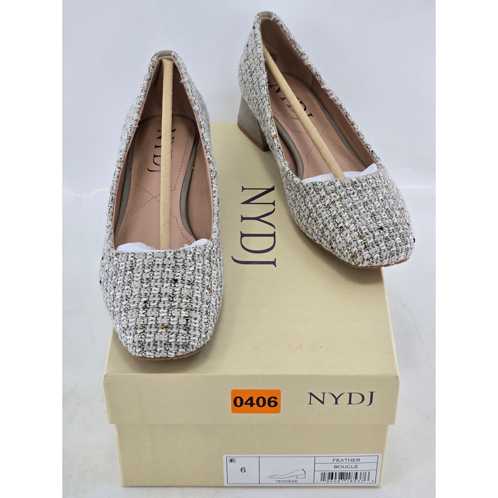 NYDJ‎ Teddie Heels Womens 6 Feather Boucle Block Heel Pumps - New